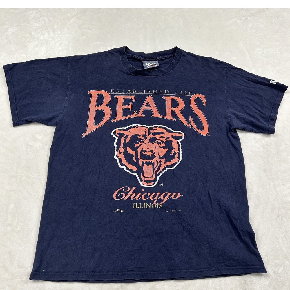 Lee Sport Chicago Bears T-Shirt Mens Large Navy Blue Vintage Graphic NFL Tee